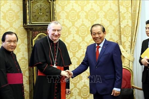 越南政府常务副总理张和平访问梵蒂冈