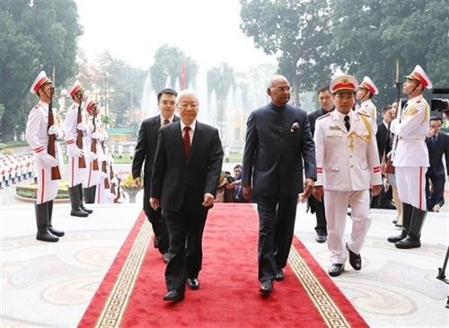 阮富仲与印度总统科温德举行会谈