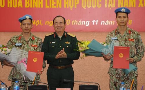 越南继续派遣两名军官赴南苏丹执行维和任务