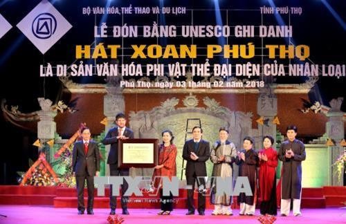 Hát Xoan Phú Thọ đón Bằng công nhận là Di sản Văn hóa phi vật thể đại diện của nhân loại