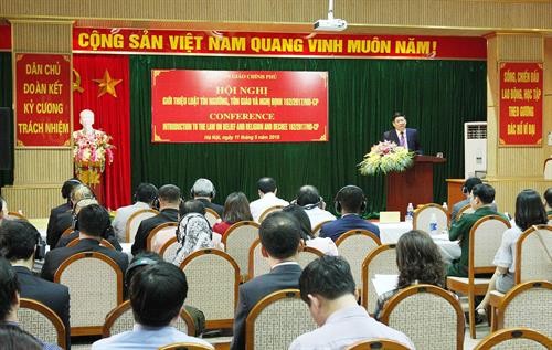 越南一向高度关注并为各宗教信仰创造一切便利条件