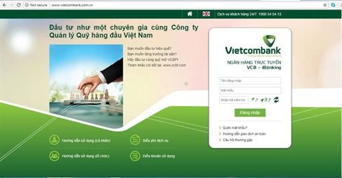 越南一些银行出现假冒网址