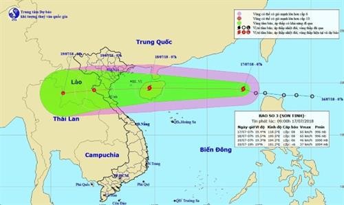 Thời tiết ngày 18/7: Bão số 3 ảnh hưởng trực tiếp đến khu vực ven biển Thái Bình đến Hà Tĩnh