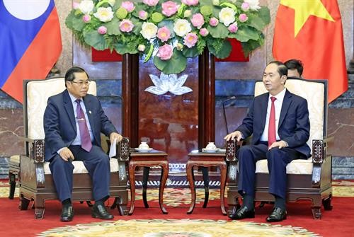 越南国家主席陈大光会见老挝国会副主席森暖