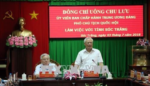 Phó Chủ tịch Quốc hội Uông Chu Lưu thăm và làm việc tại Sóc Trăng