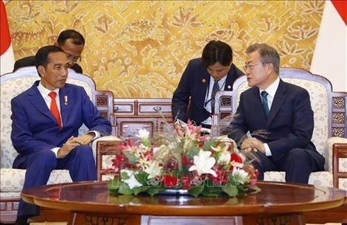 韩国总统与印尼总统举行首脑会谈