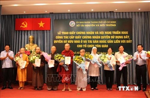 Thành phố Hồ Chí Minh phấn đấu hoàn thành cấp Giấy chứng nhận quyền sử dụng đất cho cơ sở tôn giáo vào cuối năm 2019 