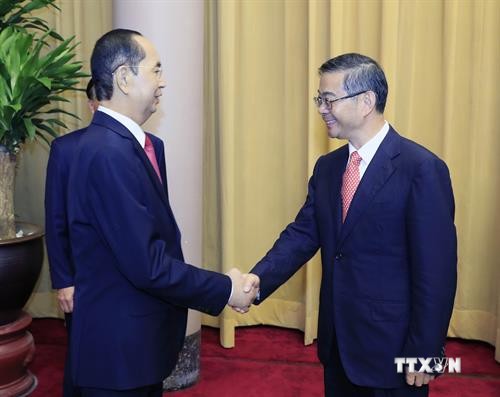 越南国家主席陈大光会见中国最高人民法院院长周强