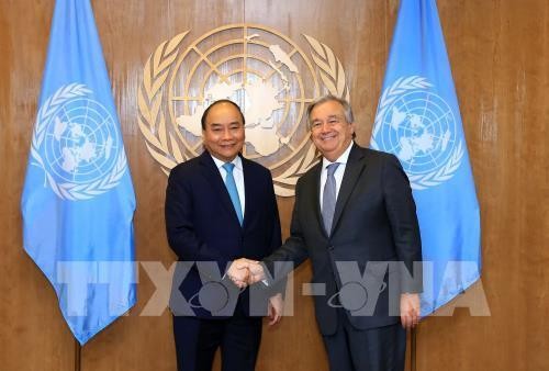 越南政府总理阮春福会见第73届联合国大会主席和联合国秘书长