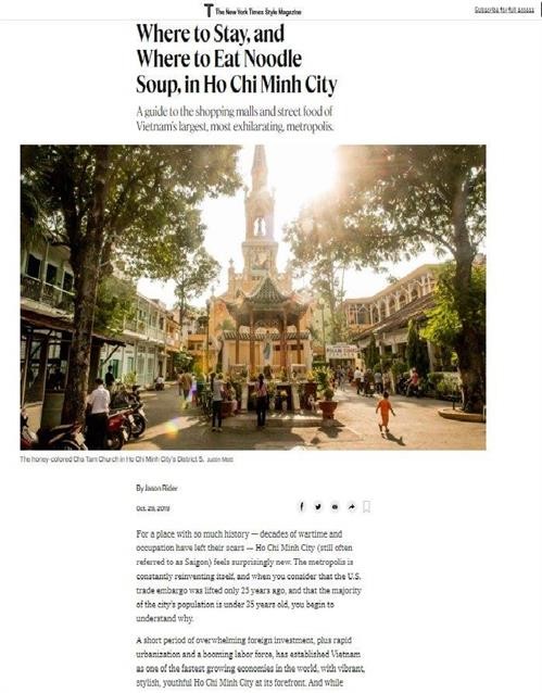 胡志明市荣登美国《纽约时报时尚杂志》