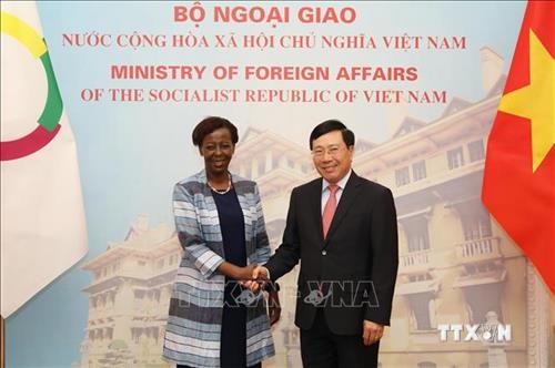 越南政府副总理兼外长范平明与法语国家组织秘书长会谈