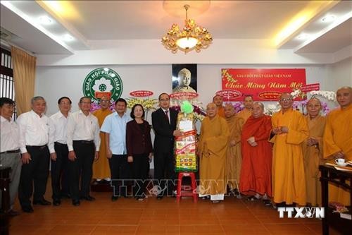 Bí thư Thành ủy Thành phố Hồ Chí Minh Nguyễn Thiện Nhân chúc Tết các cơ sở, chức sắc tôn giáo