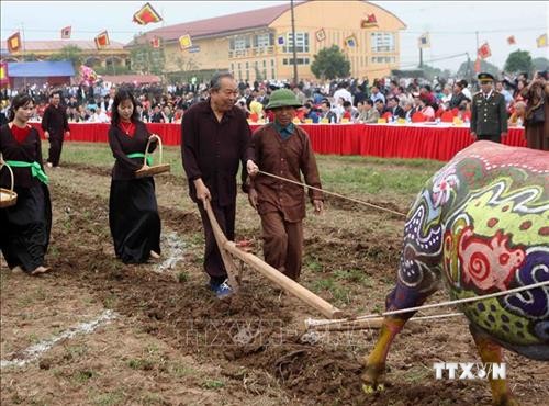 Phó Thủ tướng Trương Hòa Bình thực hiện nghi lễ cày tịch điền tại tỉnh Hà Nam