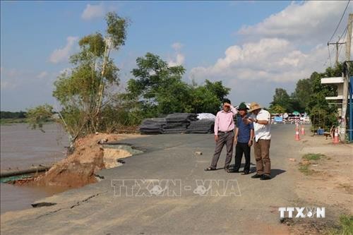 Xuất hiện thêm vết nứt mới trên Quốc lộ 91 đoạn qua xã Bình Mỹ, An Giang
