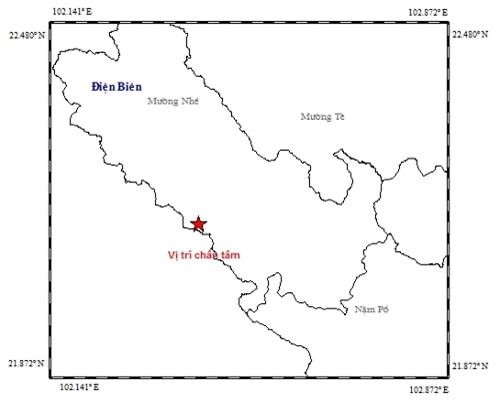 Xảy ra động đất cường độ 3,3 ở huyện Mường Nhé