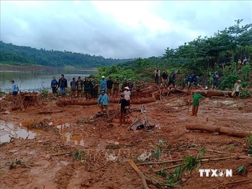Sạt lở đất vùi lấp ba người trong một gia đình ở Đắk Nông