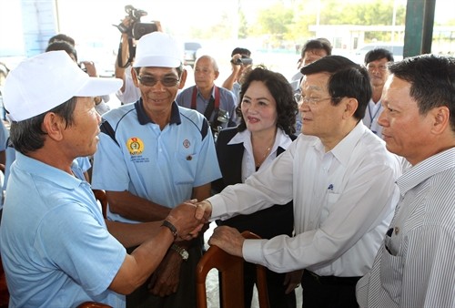 Chủ tịch nước Trương Tấn Sang thăm, làm việc tại Bình Thuận và Ninh Thuận
