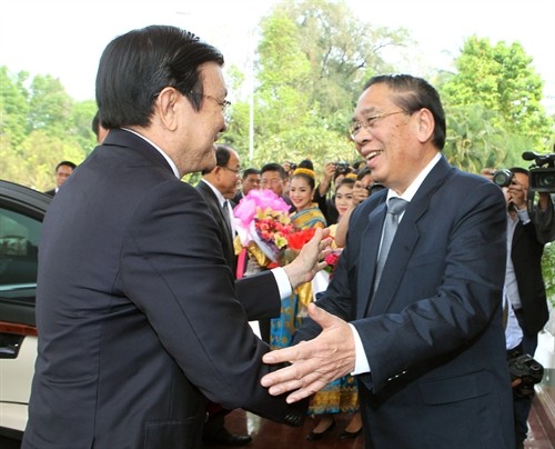 Chủ tịch nước Trương Tấn Sang hội đàm với Tổng Bí thư, Chủ tịch nước CHDCND Lào 