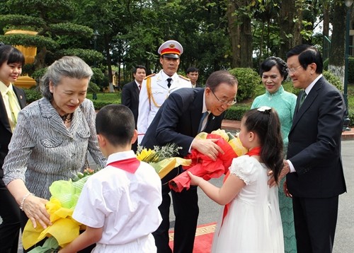 Chủ tịch nước Trương Tấn Sang tiếp Tổng Thư ký Liên hợp quốc Ban Ki-mun