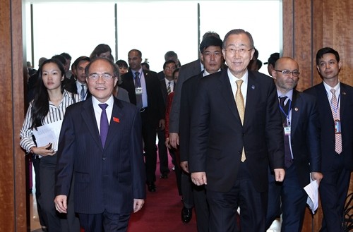 Tổng Thư ký Liên hợp quốc Ban Ki-moon dự và phát biểu tại Kỳ họp thứ 9, Quốc hội Khóa XIII