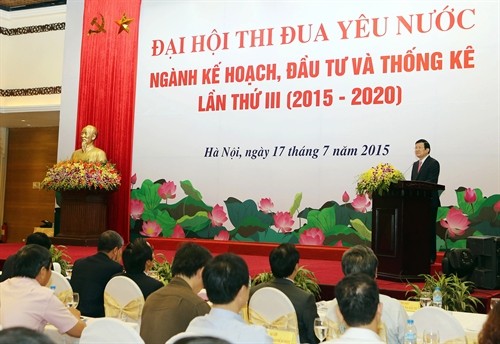Chủ tịch nước Trương Tấn Sang dự Đại hội thi đua yêu nước ngành Kế hoạch, Đầu tư và Thống kê