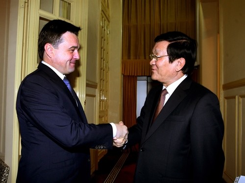 Chủ tịch nước Trương Tấn Sang tiếp Thống đốc tỉnh Moskva, Liên bang Nga