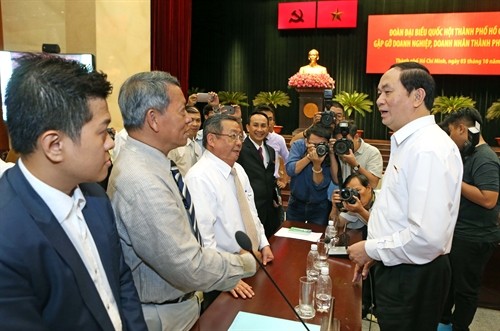 Chủ tịch nước Trần Đại Quang gặp gỡ doanh nghiệp, doanh nhân Thành phố Hồ Chí Minh