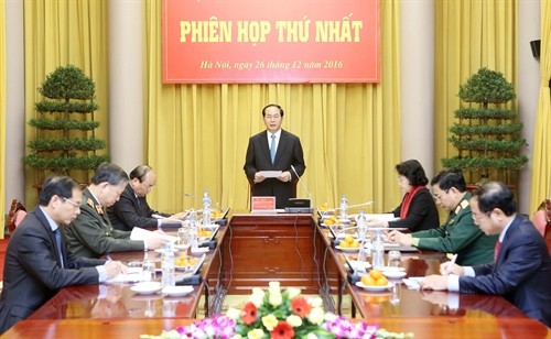 Chủ tịch nước Trần Đại Quang chủ trì Phiên họp thứ nhất Hội đồng Quốc phòng và An nin