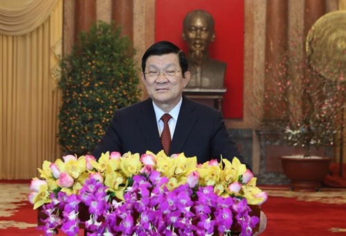 Chủ tịch nước Trương Tấn Sang chúc Tết cán bộ, chiến sĩ, đồng bào cả nước và kiều bào ta ở nước ngoài nhân dịp Xuân Bính Thân 2016
