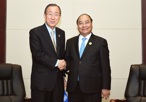 Thủ tướng Nguyễn Xuân Phúc hội kiến với Tổng Thư ký LHQ Ban Ki-moon