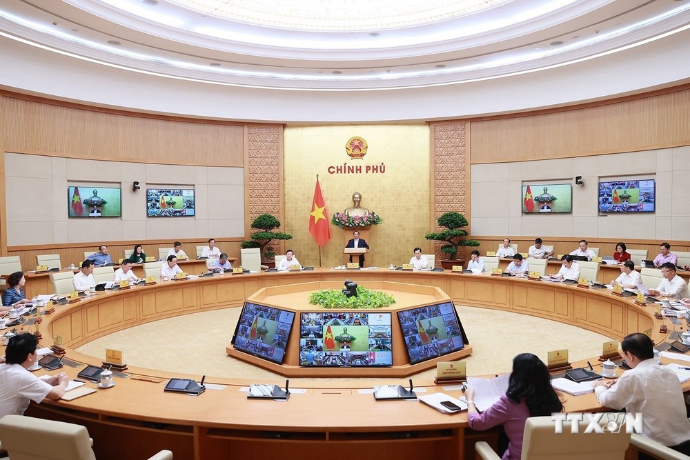 Phiên họp Chính phủ thường kỳ tháng 5. Ảnh: Dương Giang - TTXVN