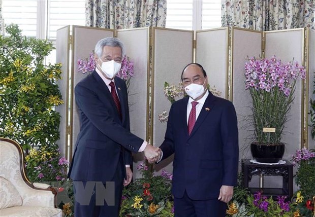 外交部副部长苏英勇就阮春福出访新加坡接受记者采访