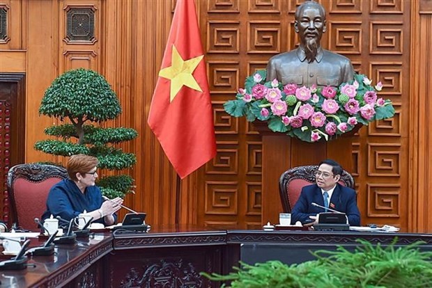 越南政府总理范明政会见澳大利亚外交部长兼妇女事务部长玛丽斯·佩恩
