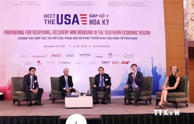  “与美国会面：携手重新开放并推动南部经济区复苏和发展”会议在胡志明市举行
