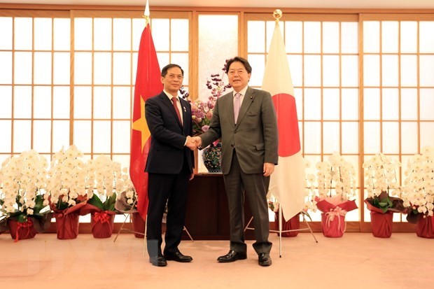 越南外长裴青山与日本外务大臣林芳正举行会谈