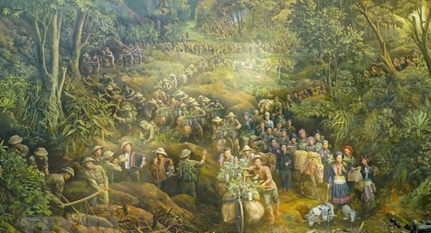描绘4500个人物的《奠边府》绘画作品亮相