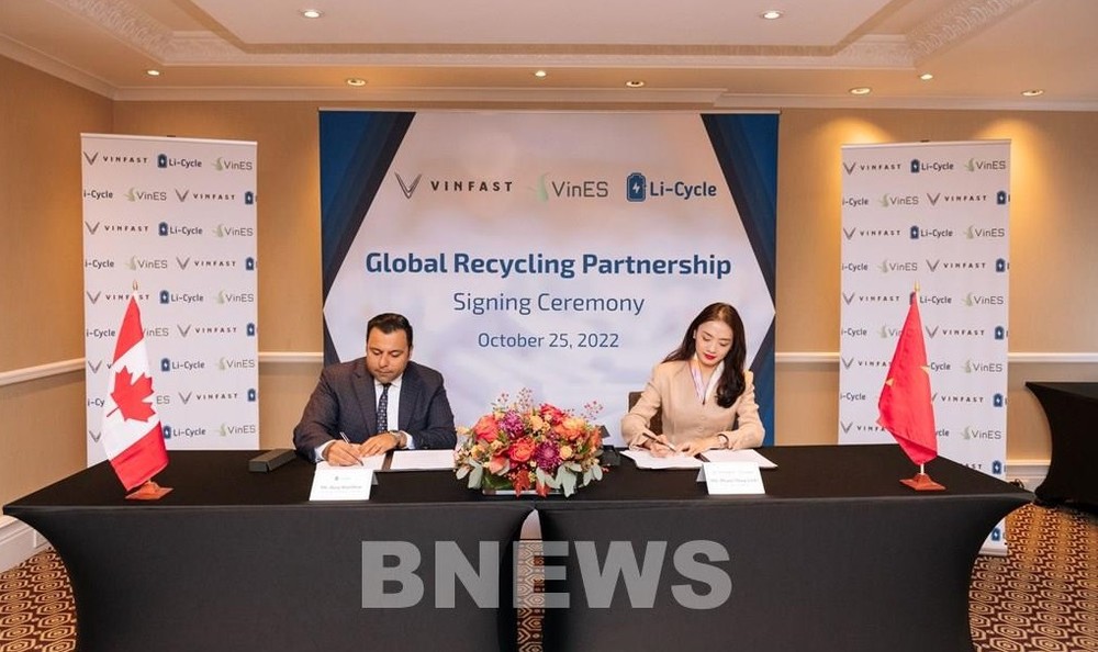 越南VinES与北美Li-Cycle建立全球电池回收合作业务