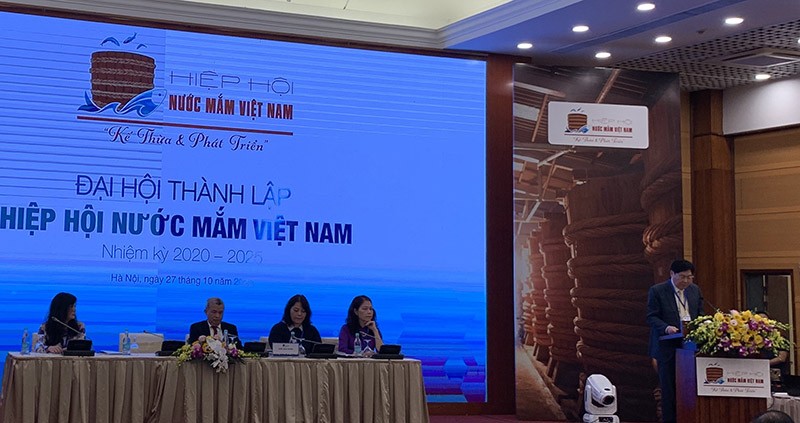 Đại hội thành lập Hiệp hội nước mắm Việt Nam nhiệm kỳ 2020-2025. Ảnh: baodautu.vn