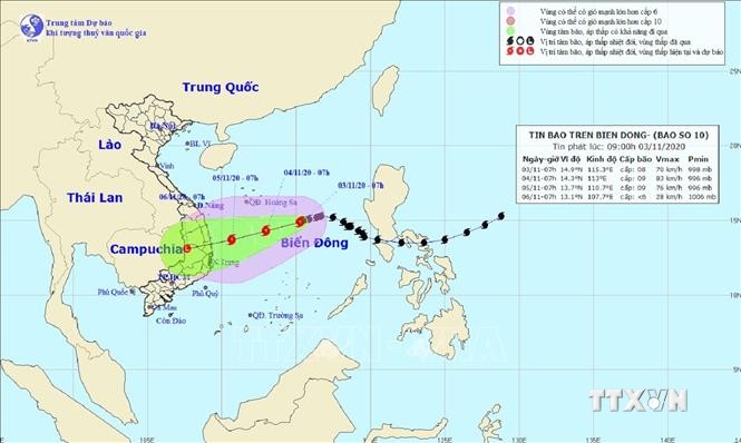 Ứng phó với bão số 10: Quảng Nam sơ tán dân ở những điểm có nguy cơ ngập úng, sạt lở đất trước 11 giờ ngày 4/11