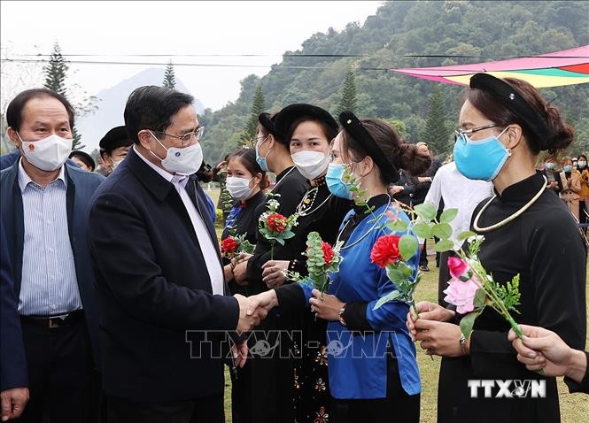 Thủ tướng Phạm Minh Chính dự Ngày hội Đại đoàn kết toàn dân tộc tại tỉnh Cao Bằng