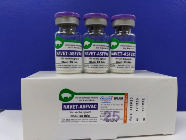Vaccine thử nghiệm NAVET-ASFVAC. Ảnh: baodautu.vn