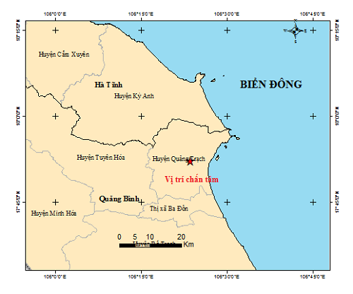 Động đất độ lớn 4.0 tại Quảng Bình