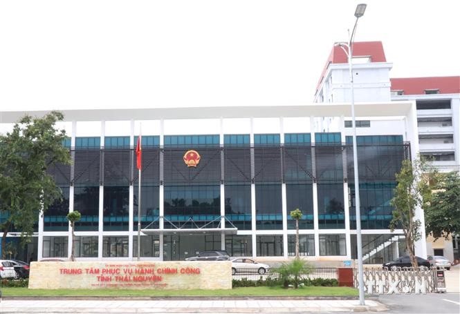 Công trình Trung tâm phục vụ hành chính công tỉnh Thái Nguyên. Ảnh: Hoàng Nguyên - TTXVN