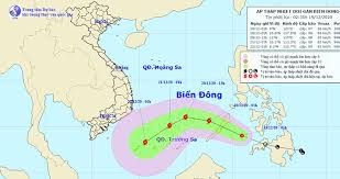 Áp thấp nhiệt đới trên Biển Đông đã mạnh lên thành cơn bão số 14 có tên quốc tế là Krovanh
