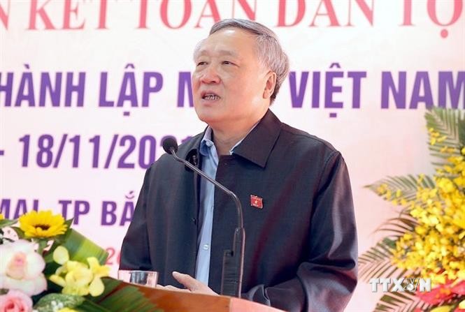 Đồng chí Nguyễn Hoà Bình phát biểu tại Ngày hội. Ảnh: Đồng Thúy - TTXVN