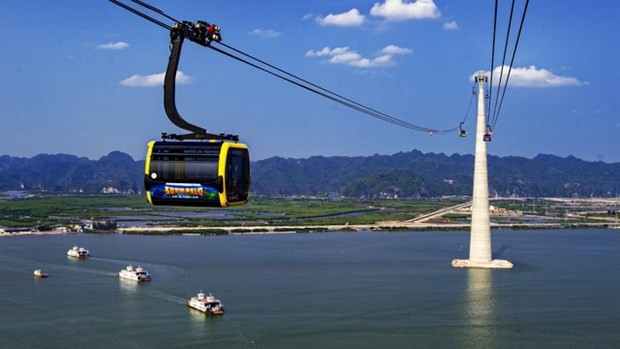 海防市拥有世界最高的缆车塔缆车系统即将投入运行