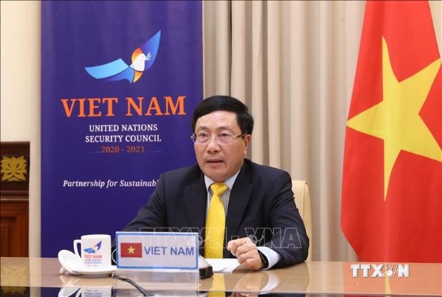 越南政府副总理兼外长范平明出席联合国安理会视频首脑会议