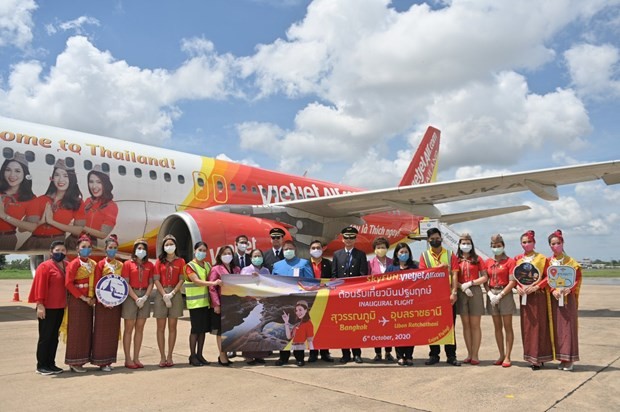 曼谷至乌汶府航线首飞成功 越捷航空在泰国境内航线上推出零泰铢机票