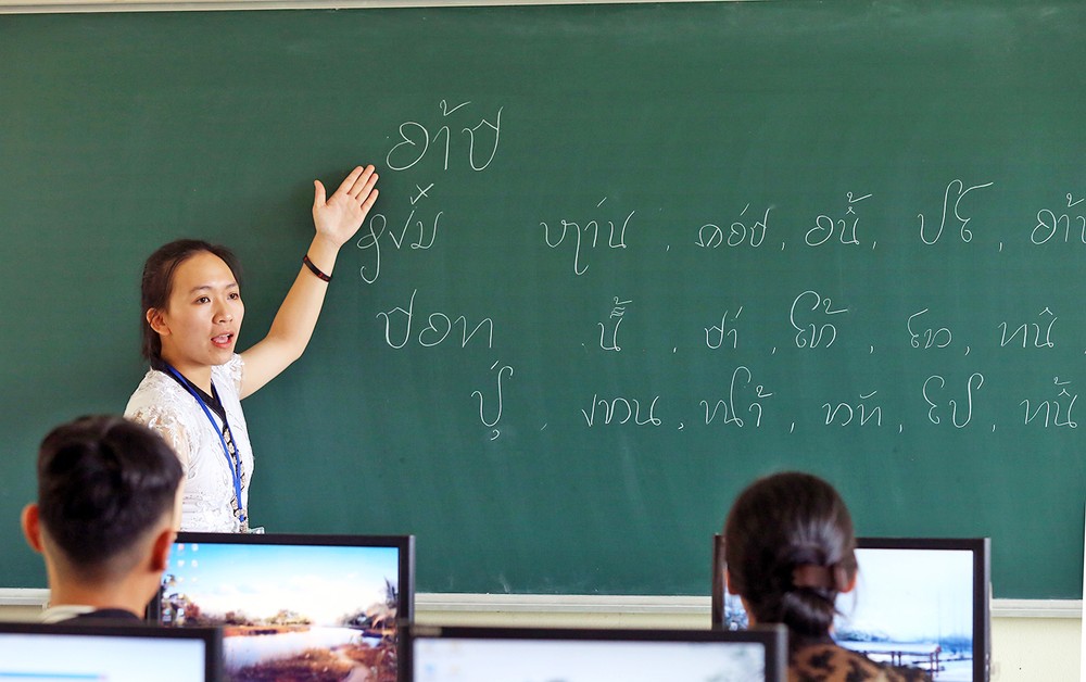 奠边省学生致力保护和发展泰族语言文字
