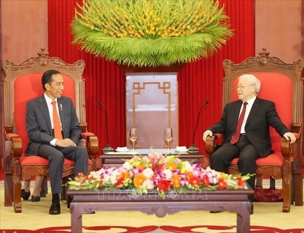 越南党和国家领导人向印尼领导人致贺信 庆祝两国建交65周年
